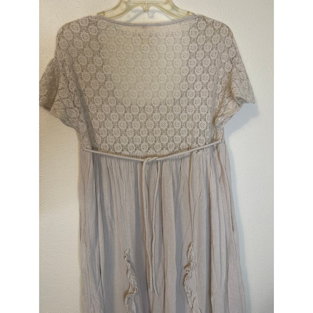 Free People Bring The Romance Midi Dress Khaki Beige Oversized XS￼ - Picture 10 of 15